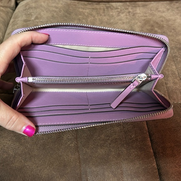 Tory Burch Purple Continental Saffiano Leather Wallet/Wristlet - Picture 9 of 14